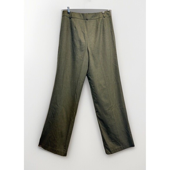 Vtg. Talbots Wool Blend Pants Sz 8 Wide Leg Trouser Green Minimalist Career - Picture 3 of 6